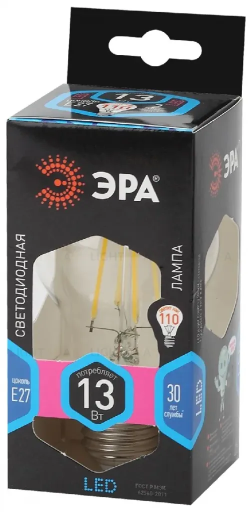 Лампа светодиодная Эра E27 13W 4000K F-LED A60-13W-840-E27 Б0035028 Б0035028