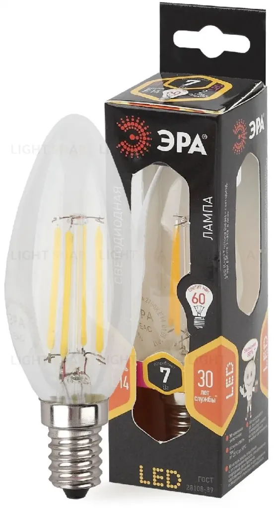Лампа светодиодная Эра E14 7W 2700K F-LED B35-7W-827-E14 Б0027942 Б0027942