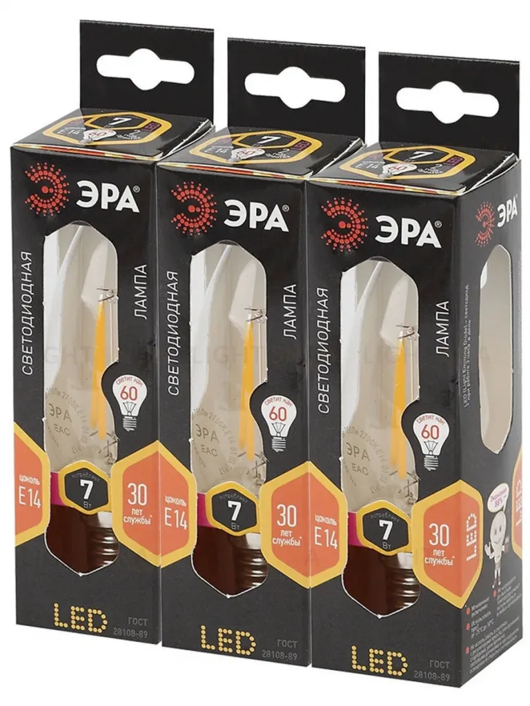 Лампа светодиодная Эра E14 7W 2700K F-LED B35-7W-827-E14 Б0027942 Б0027942
