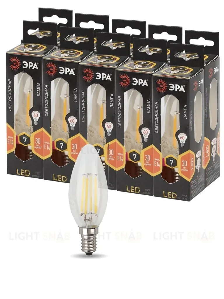 Лампа светодиодная Эра E14 7W 2700K F-LED B35-7W-827-E14 Б0027942 Б0027942