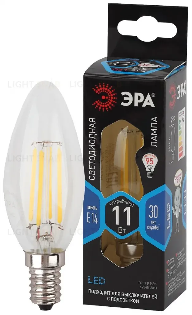 Лампа светодиодная Эра E14 11W 4000K F-LED B35-11w-840-E14 Б0046987 Б0046987
