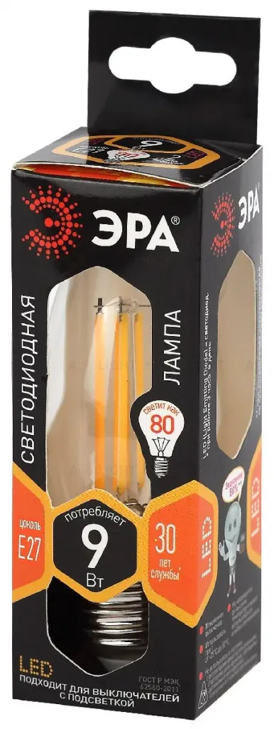 Лампа светодиодная Эра E27 9W 2700K F-LED B35-9w-827-E27 Б0046993 Б0046993