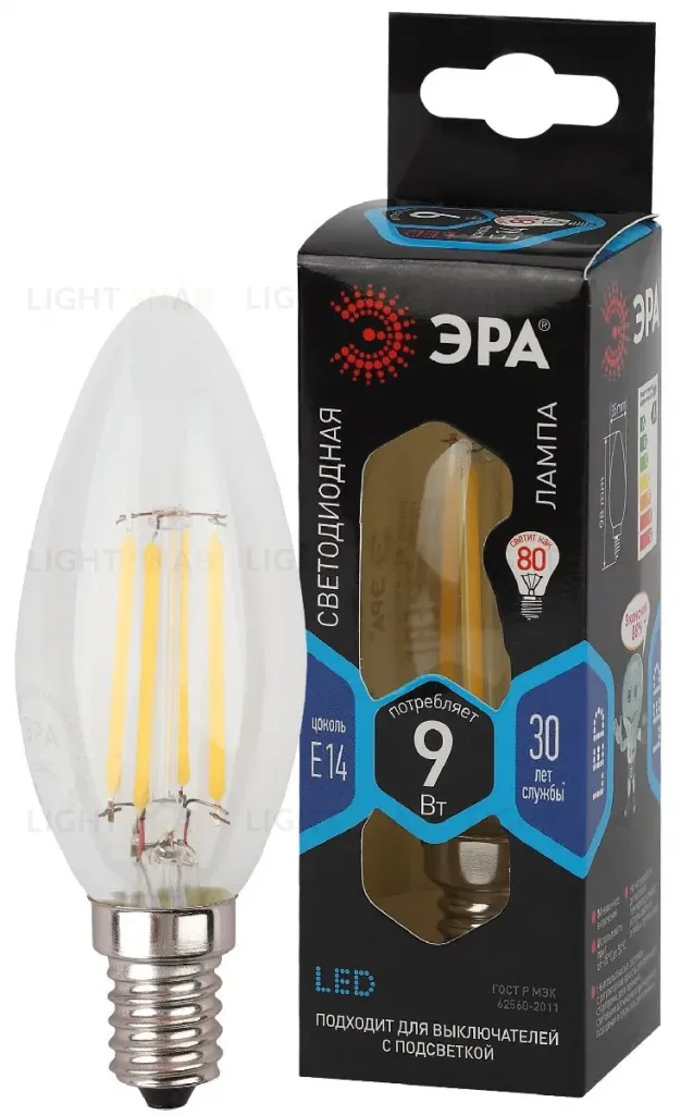 Лампа светодиодная Эра E14 9W 4000K F-LED B35-9w-840-E14 Б0046995 Б0046995