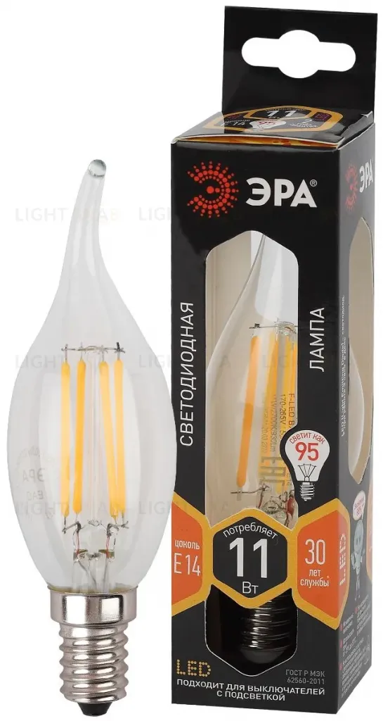 Лампа светодиодная Эра E14 11W 2700K F-LED BXS-11W-827-E14 Б0047001 Б0047001