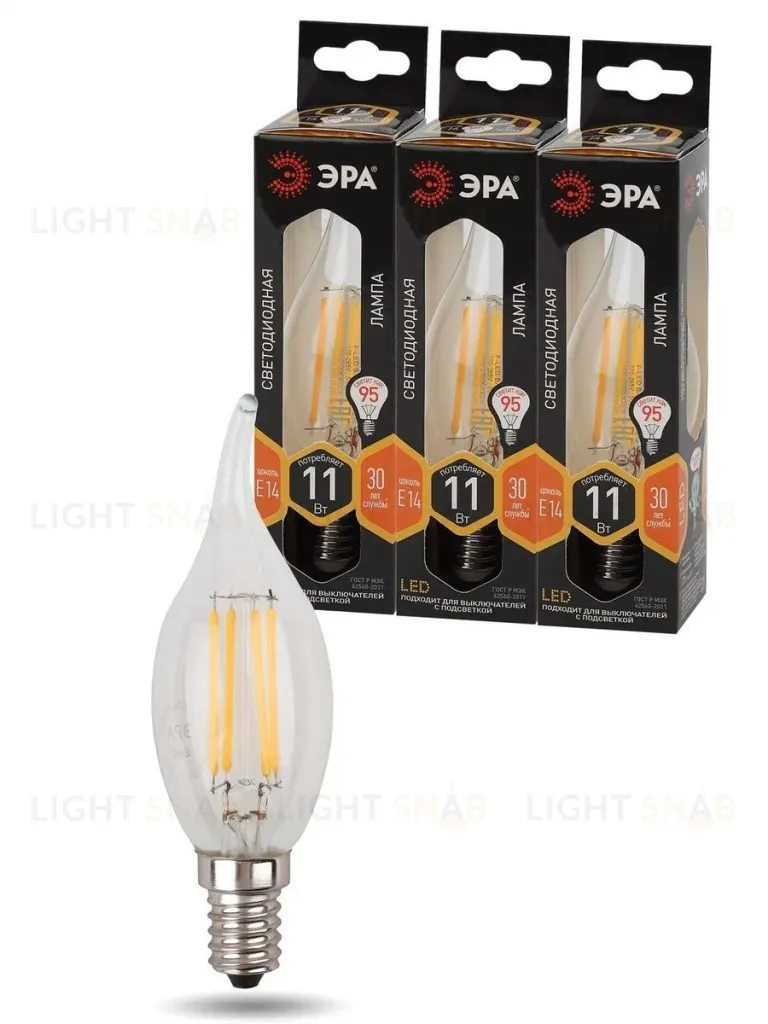Лампа светодиодная Эра E14 11W 2700K F-LED BXS-11W-827-E14 Б0047001 Б0047001