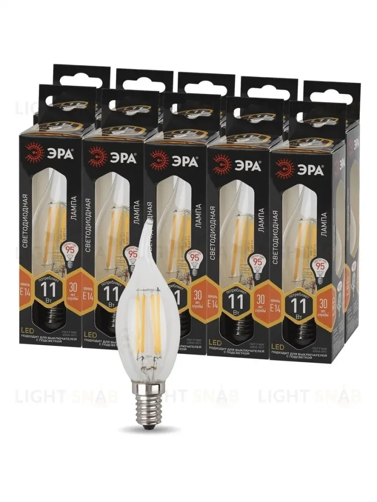 Лампа светодиодная Эра E14 11W 2700K F-LED BXS-11W-827-E14 Б0047001 Б0047001