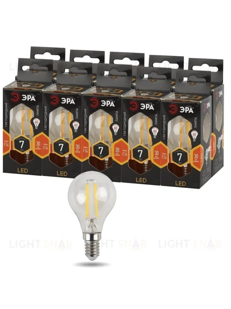 Лампа светодиодная Эра E14 7W 2700K F-LED P45-7W-827-E14 Б0027946 Б0027946
