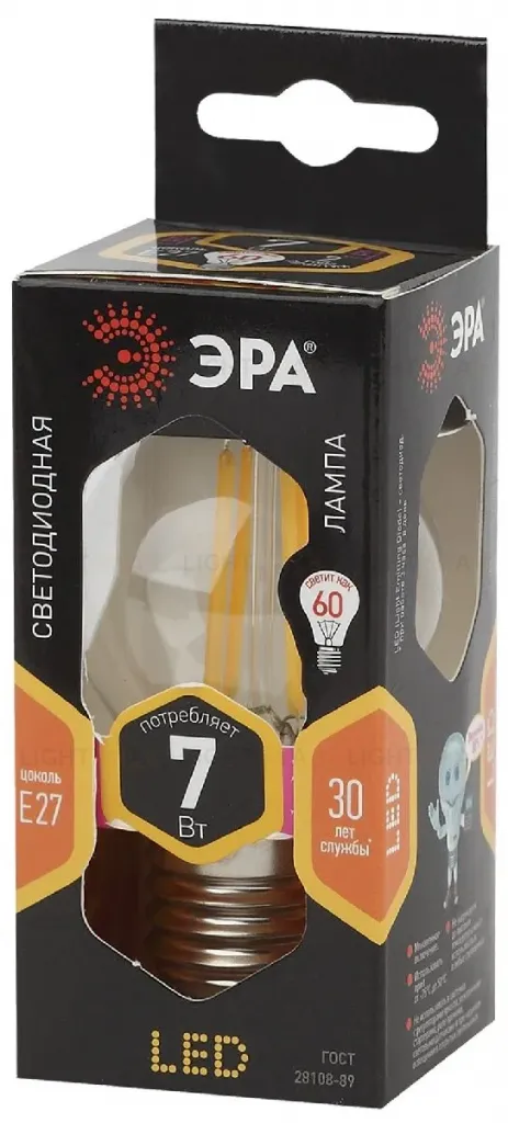 Лампа светодиодная Эра E27 7W 2700K F-LED P45-7W-827-E27 Б0027948 Б0027948