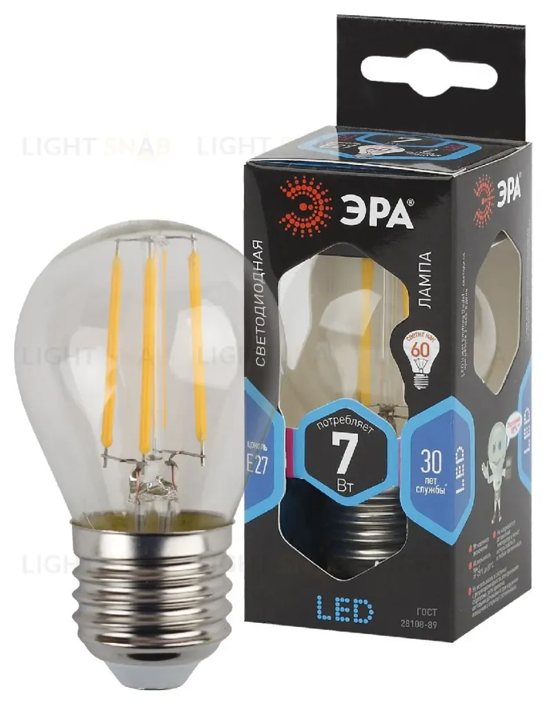 Лампа светодиодная Эра E27 7W 4000K F-LED P45-7W-840-E27 Б0027949 Б0027949