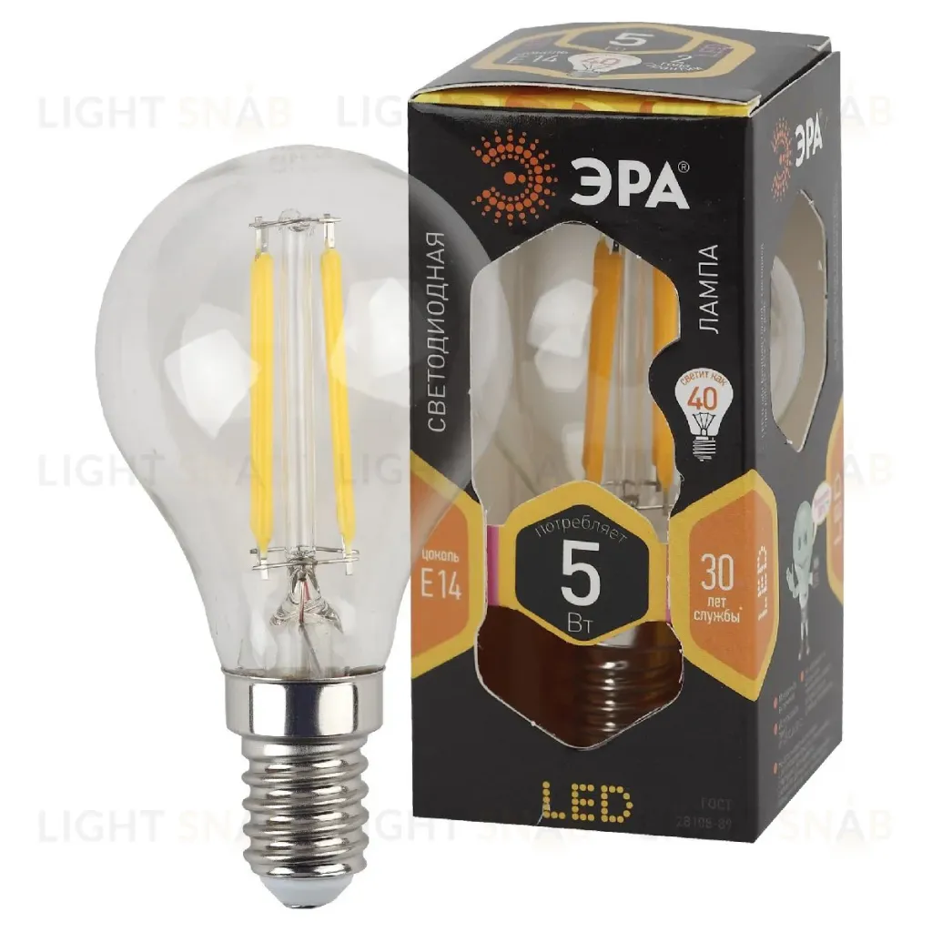 Лампа светодиодная Эра E14 5W 2700K F-LED P45-5W-827-E14 Б0043437 Б0043437