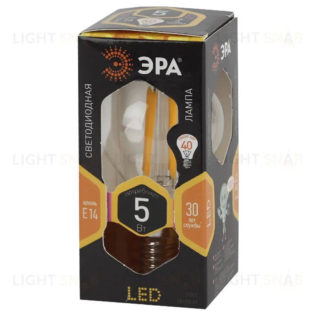 Лампа светодиодная Эра E14 5W 2700K F-LED P45-5W-827-E14 Б0043437 Б0043437