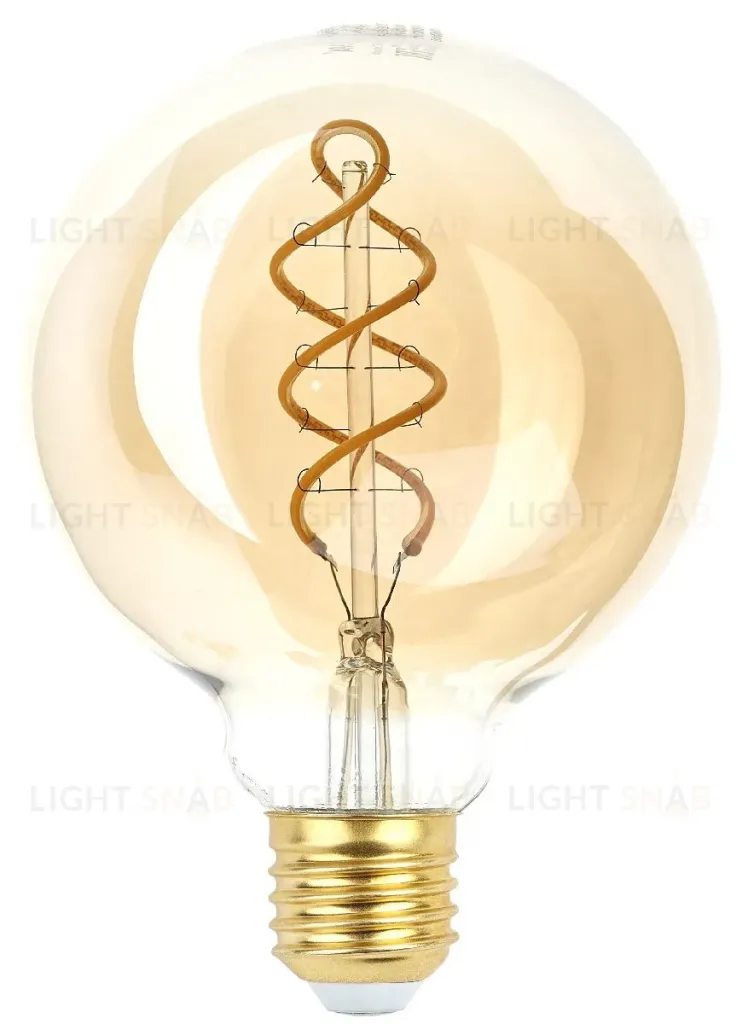Лампа светодиодная Эра E27 7W 2400K F-LED G95-7W-824-E27 spiral gold Б0047663 Б0047663