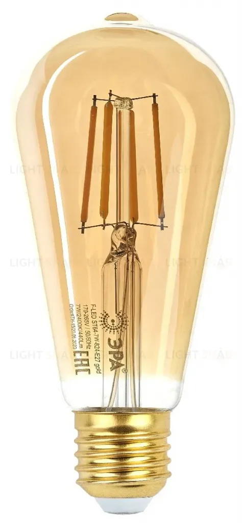 Лампа светодиодная Эра E27 7W 2400K F-LED ST64-7W-824-E27 gold Б0047664 Б0047664