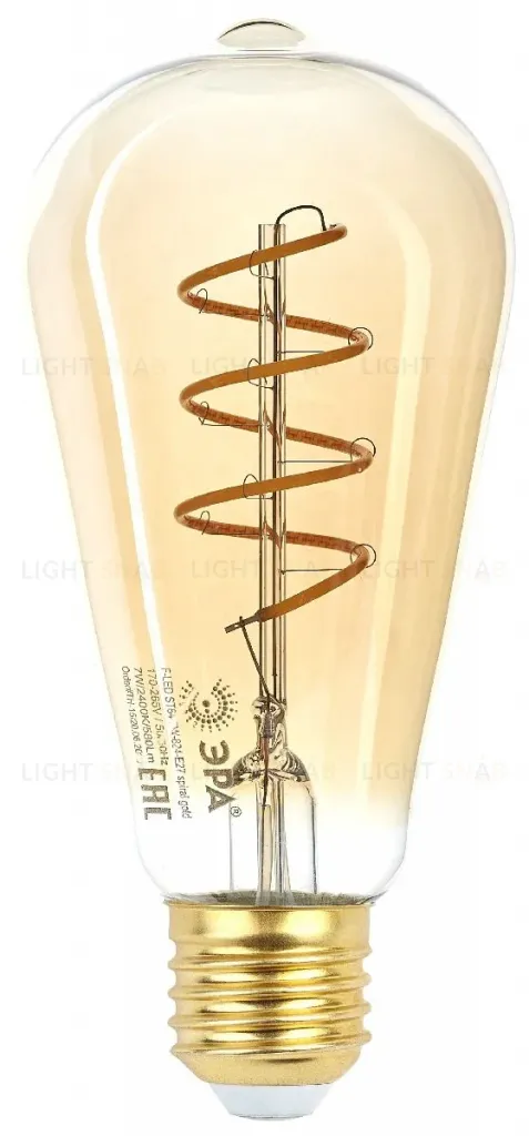 Лампа светодиодная Эра E27 7W 2400K F-LED ST64-7W-824-E27 spiral gold Б0047665 Б0047665