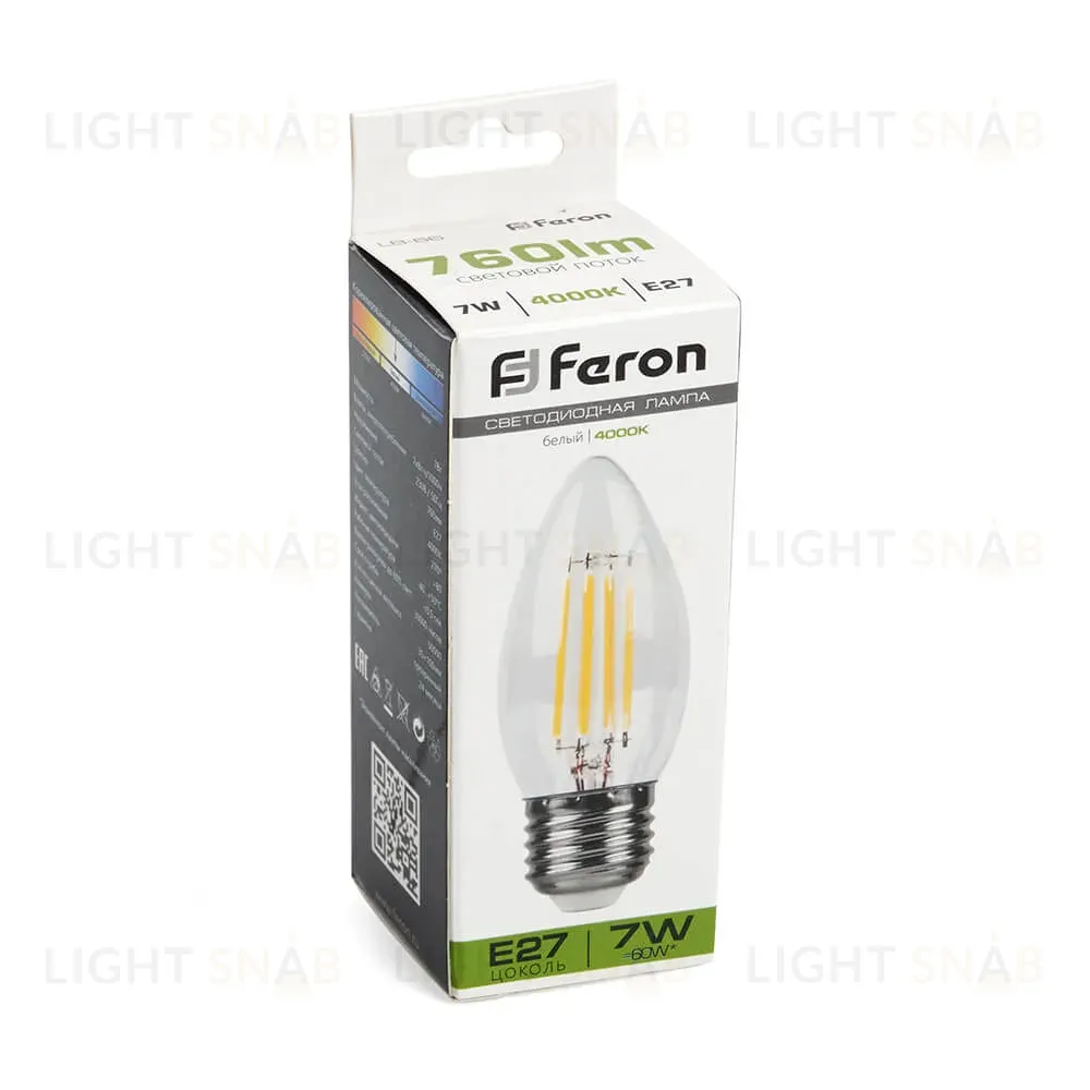 Лампа светодиодная Feron LB-66 Свеча E27 7W 4000K 38271 38271