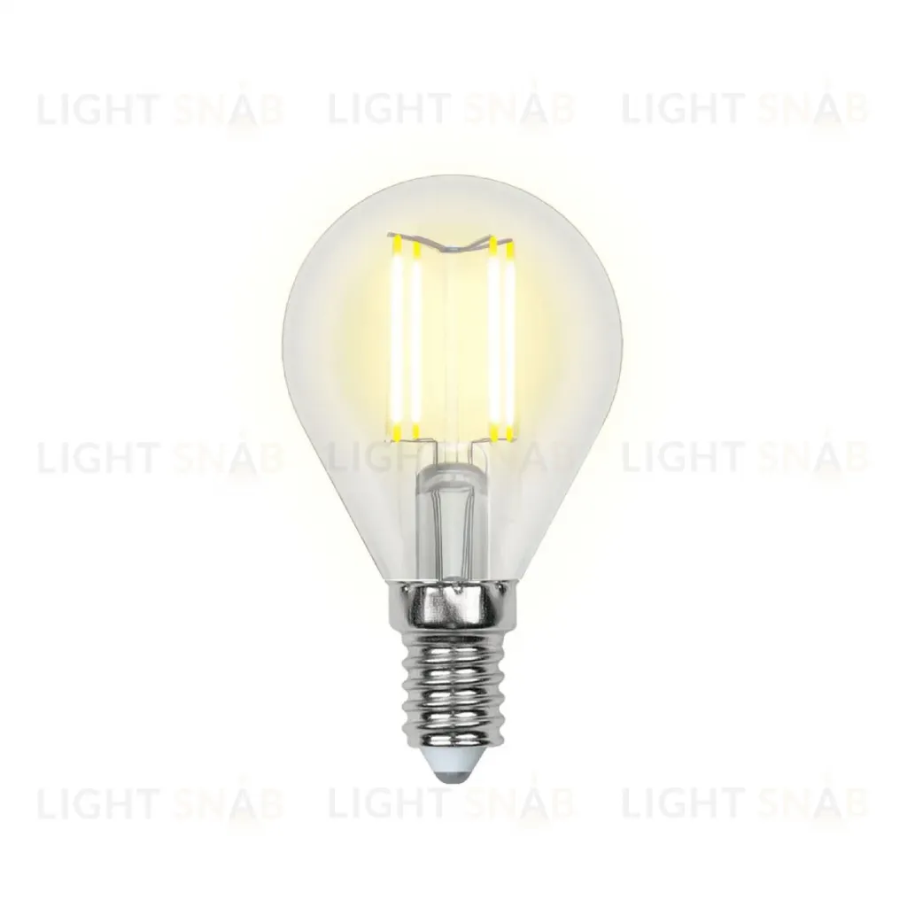 Лампа светодиодная (UL-00000197) Uniel E14 6W прозрачная LED-G45-6W/WW/E14/CL PLS02WH LED-G45-6W/WW/E14/CL PLS02WH картон