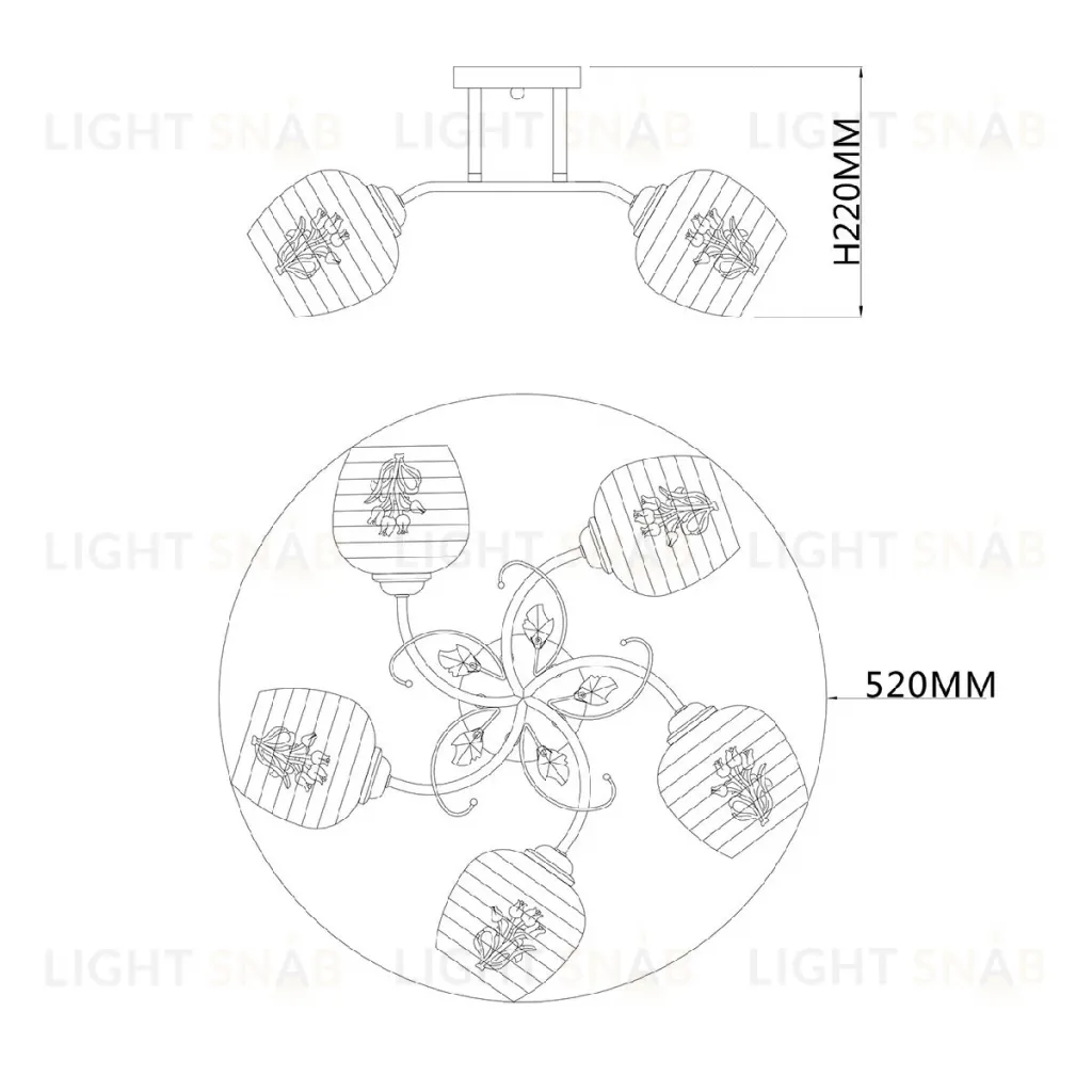 Потолочная люстра Escada Anemone 1121/5PL 1121/5PL