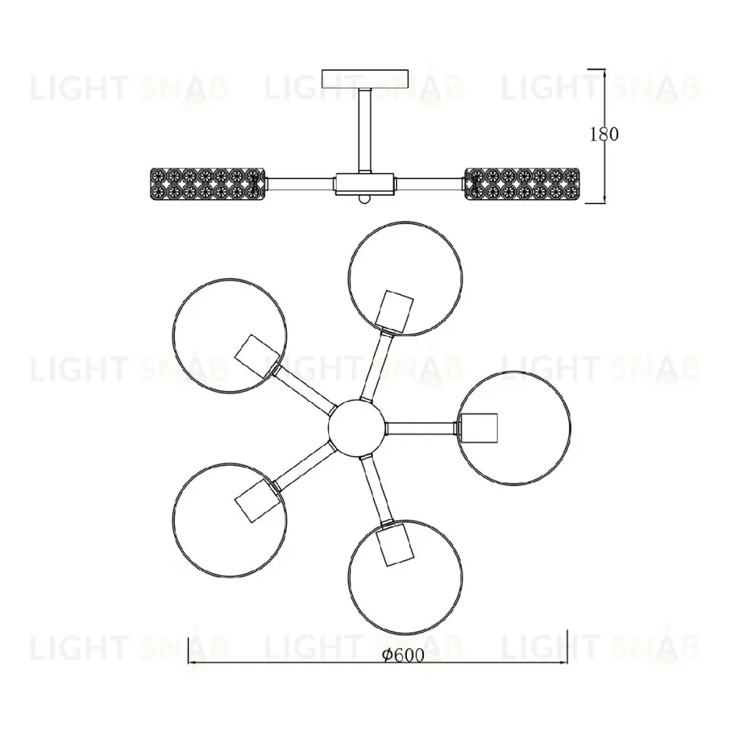 Люстра на штанге Escada Banjo 679/5P White 679/5P White