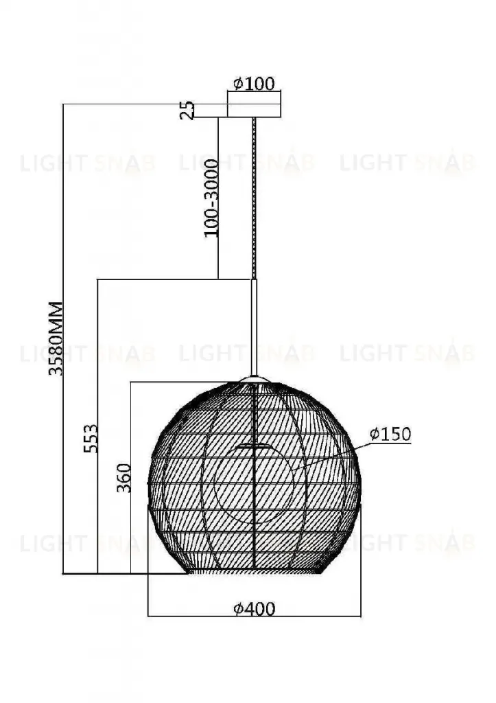 Подвесной светильник Maytoni Cane MOD204PL-01B MOD204PL-01B