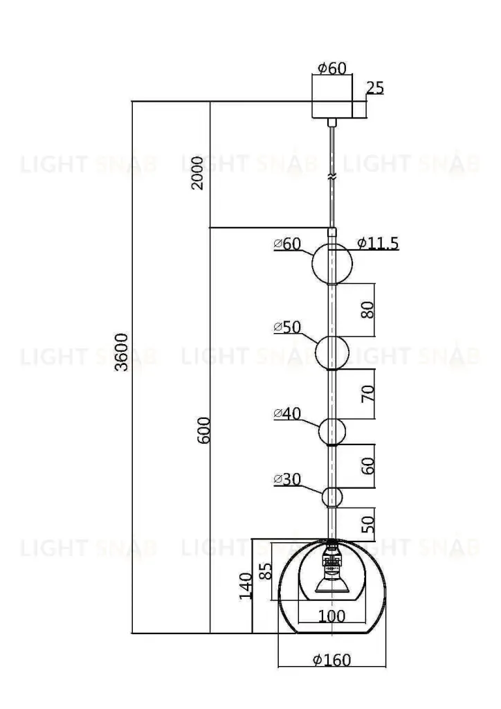 Подвесной светильник Maytoni Ros MOD227PL-01BS MOD227PL-01BS