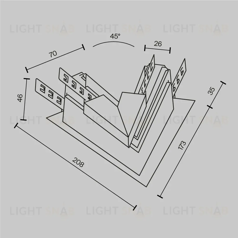 Угол-соединитель Maytoni Magnetic track system Exility TRA034CLS-42.12B TRA034CLS-42.12B