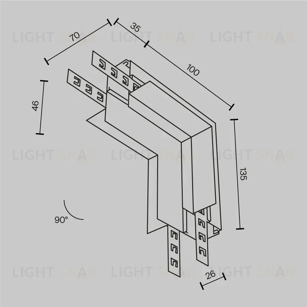 Коннектор угловой Maytoni Magnetic track system Exility TRA034ICL-42.12B TRA034ICL-42.12B