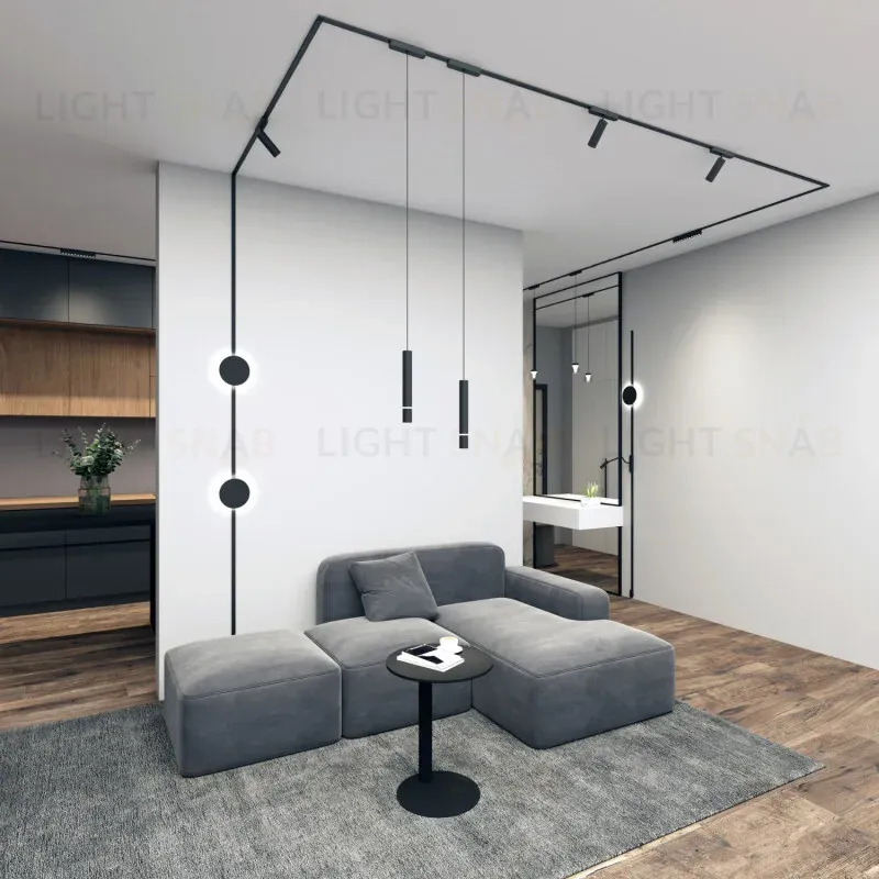Трековый магнитный однофазный светильник Denkirs Air hang DK5375-BK DK5375-BK