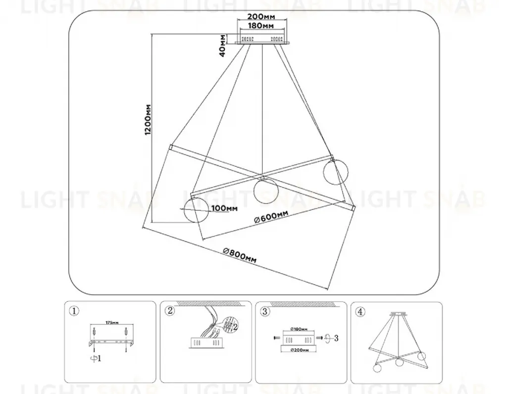 Подвесная люстра Ambrella Light Comfort LineTech FL66326 FL66326