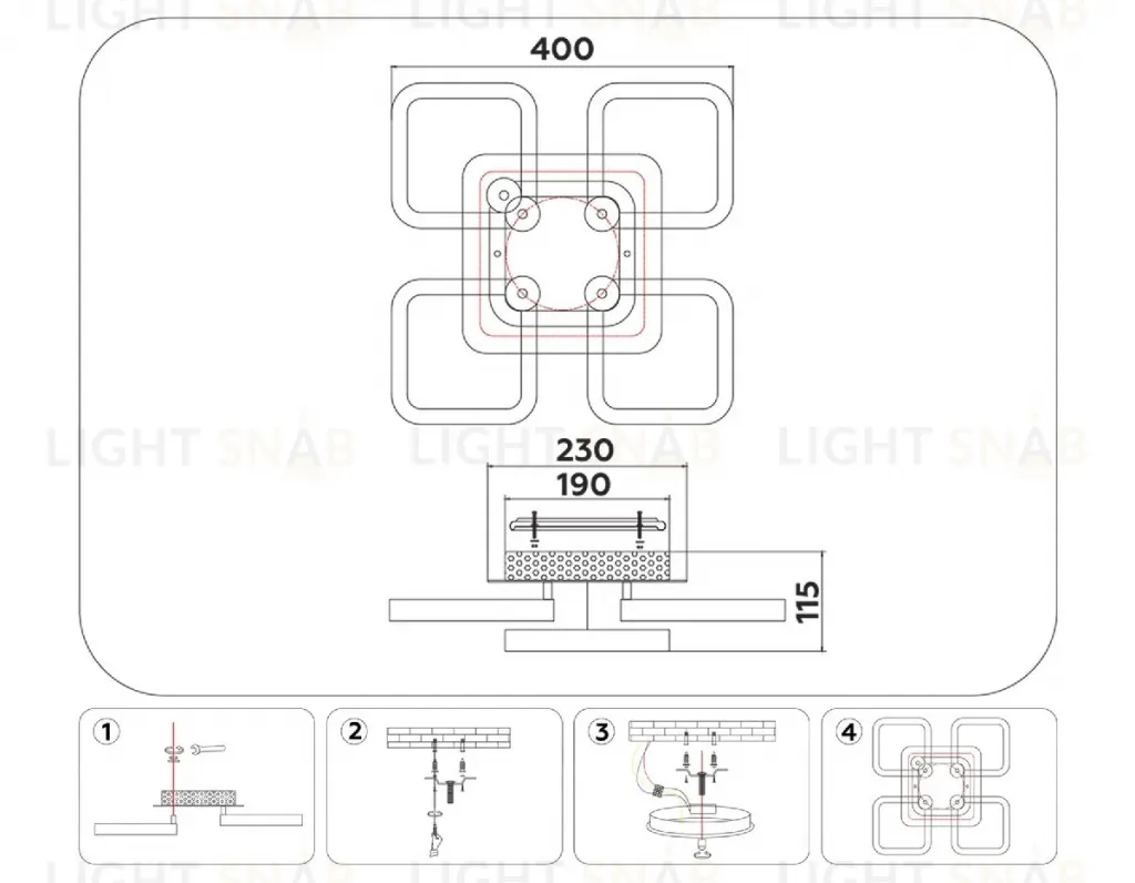 Потолочная люстра Ambrella Light Acrylica Original FA3861 FA3861