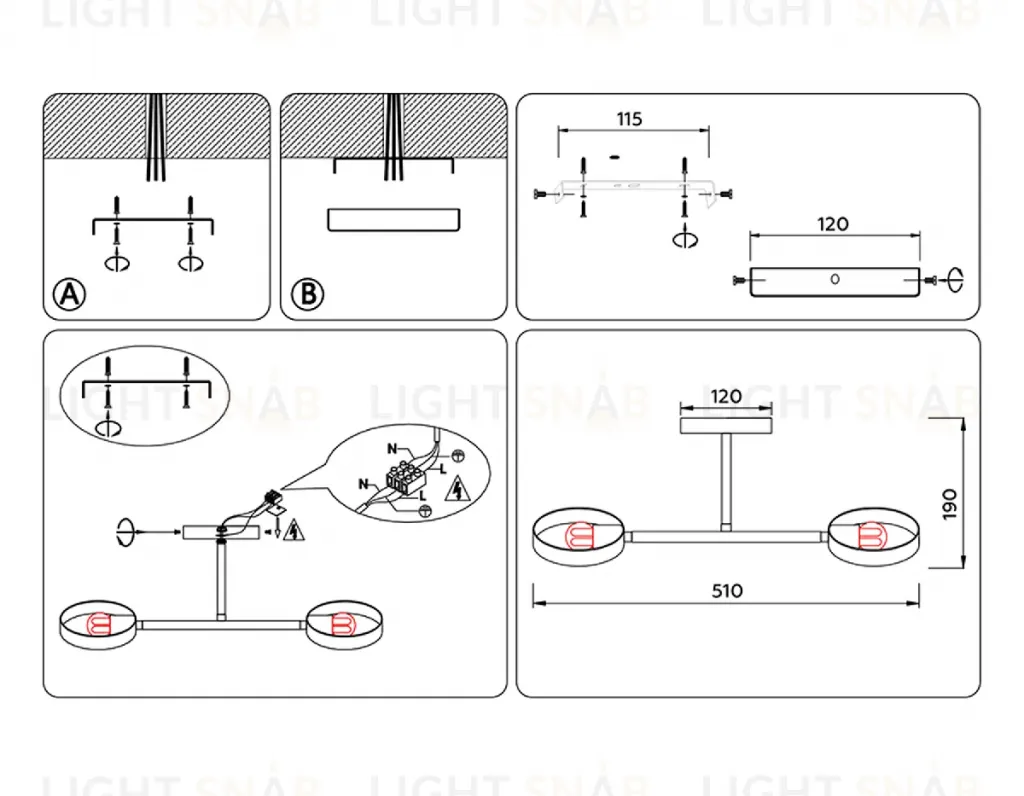 Люстра на штанге Ambrella Light Traditional TR8225 TR8225