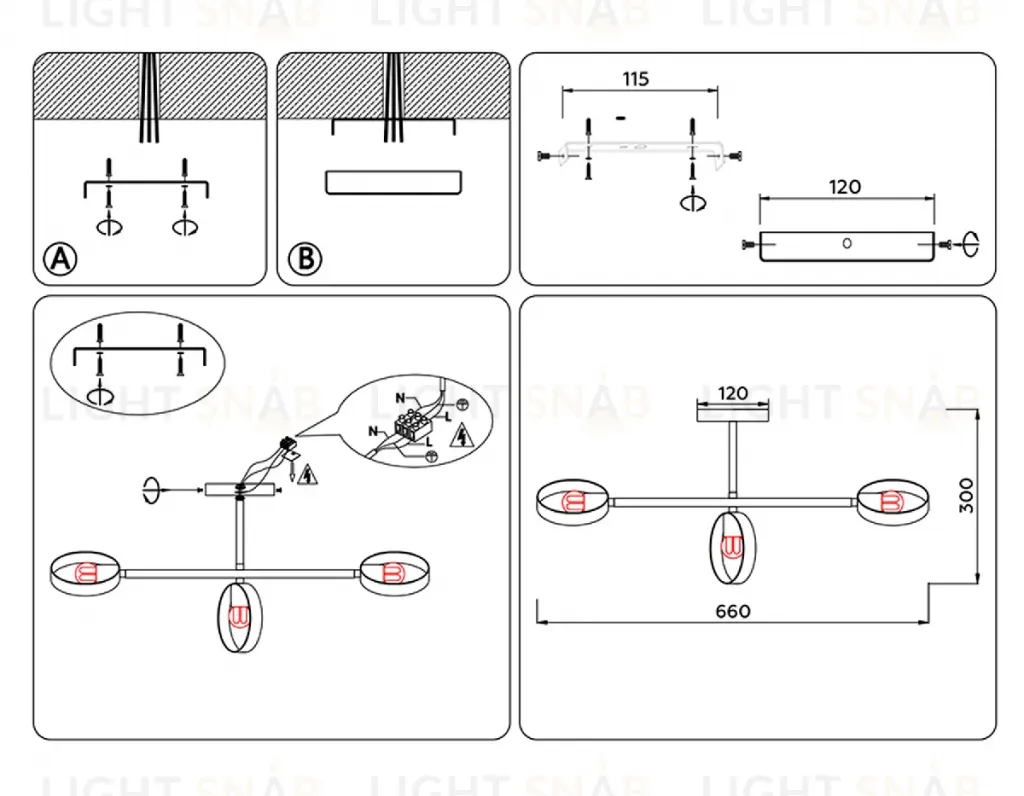 Люстра на штанге Ambrella Light Traditional TR8229 TR8229