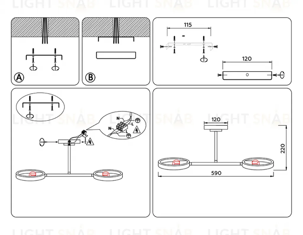 Люстра на штанге Ambrella Light Traditional TR8243 TR8243