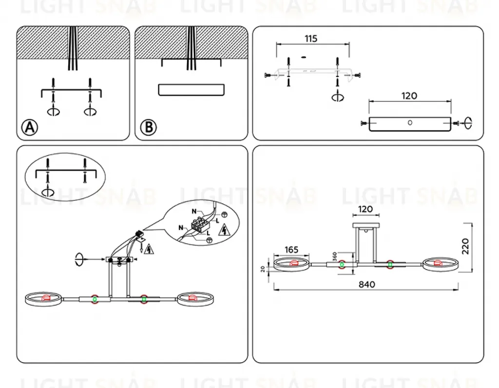 Люстра на штанге Ambrella Light Traditional TR8247 TR8247