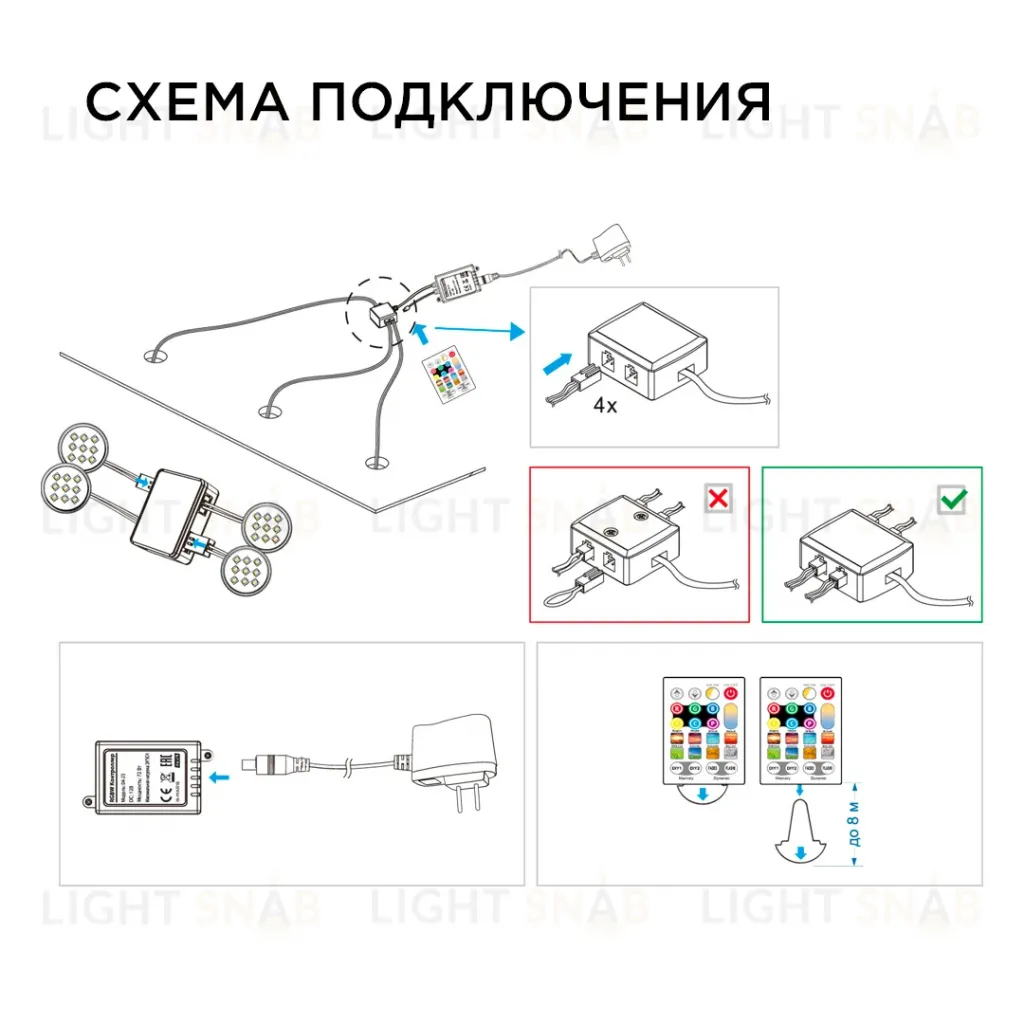 Настенно-потолочный светильник (4 шт.) Apeyron 12-04 12-04