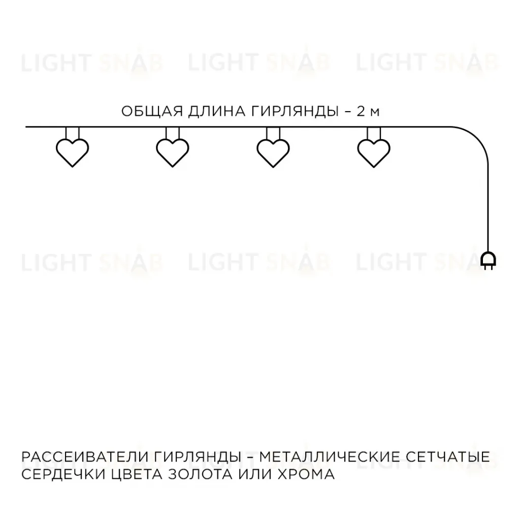 Гирлянда светодиодная Сердце Apeyron Сердце 15-61 15-61