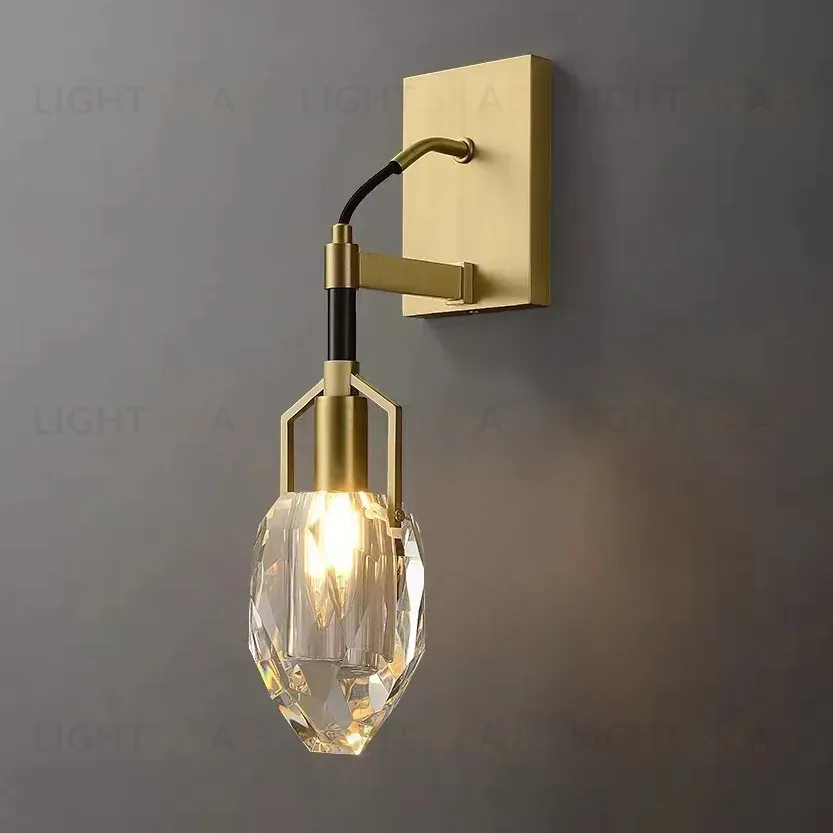 Бра DeLight Collection Wall lamp 8960-1W brass/clear 8960-1W brass/clear