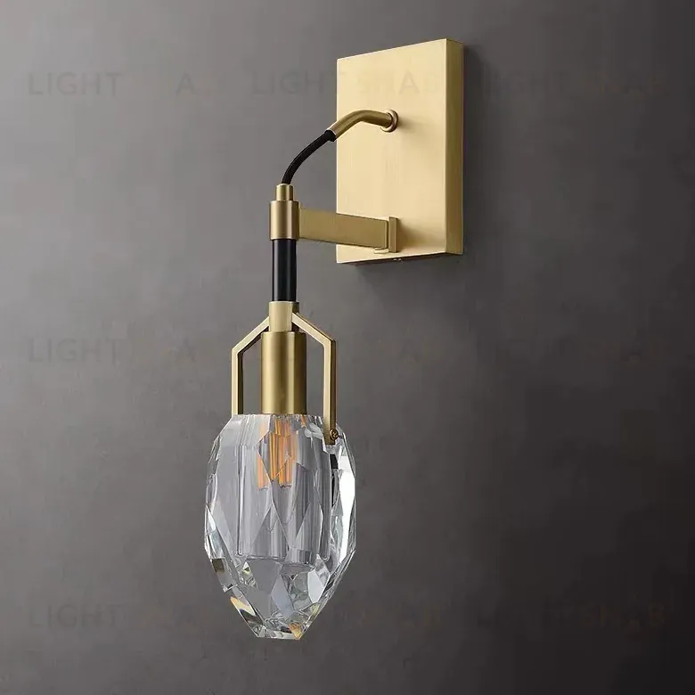 Бра DeLight Collection Wall lamp 8960-1W brass/clear 8960-1W brass/clear