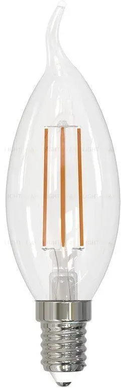 Лампа светодиодная филаментная Volpe E14 6W 3000K прозрачная LED-CW35-6W/3000K/E14/CL/SLF UL-00008336 LED-CW35-6W/3000K/E14/CL/SLF
