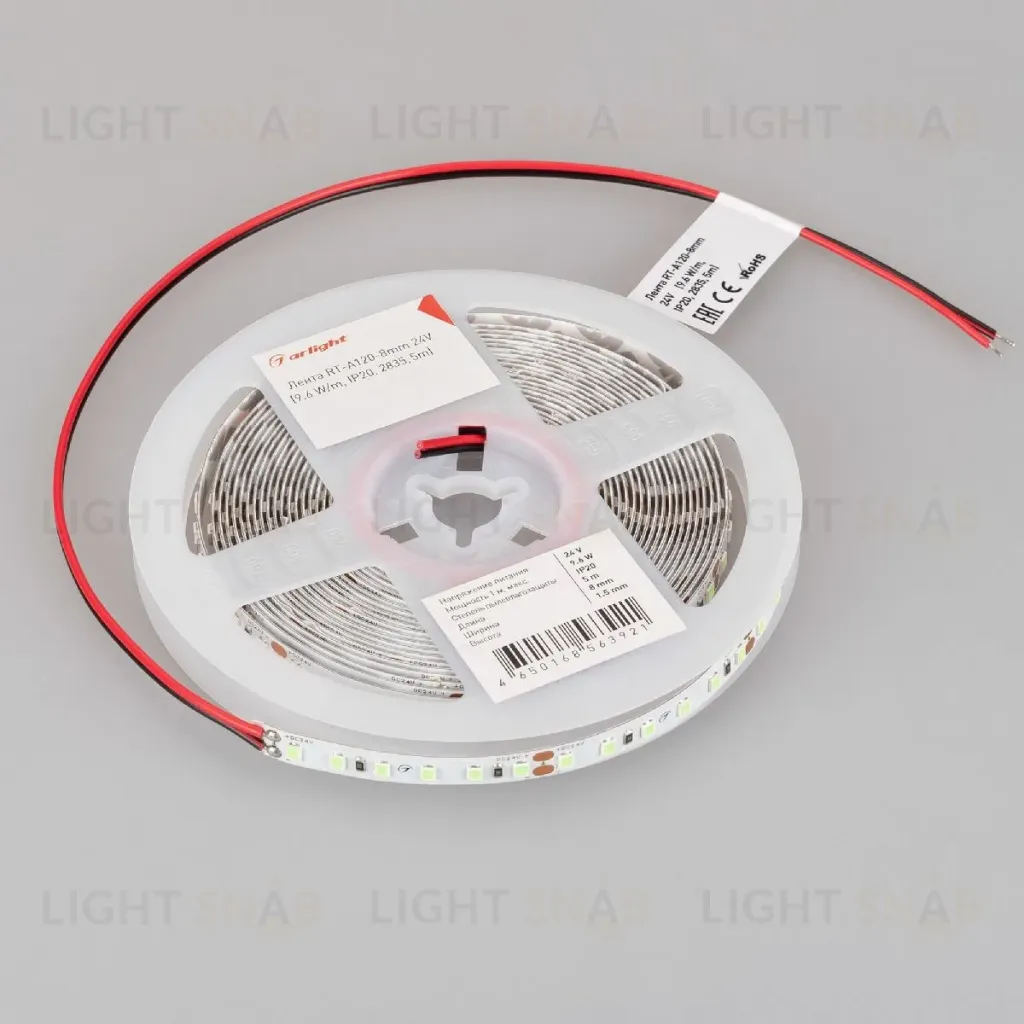 Светодиодная лента Arlight RT-A120-8mm 24V Tiffany (9.6 W/m, IP20, 2835, 5m) 043382 043382
