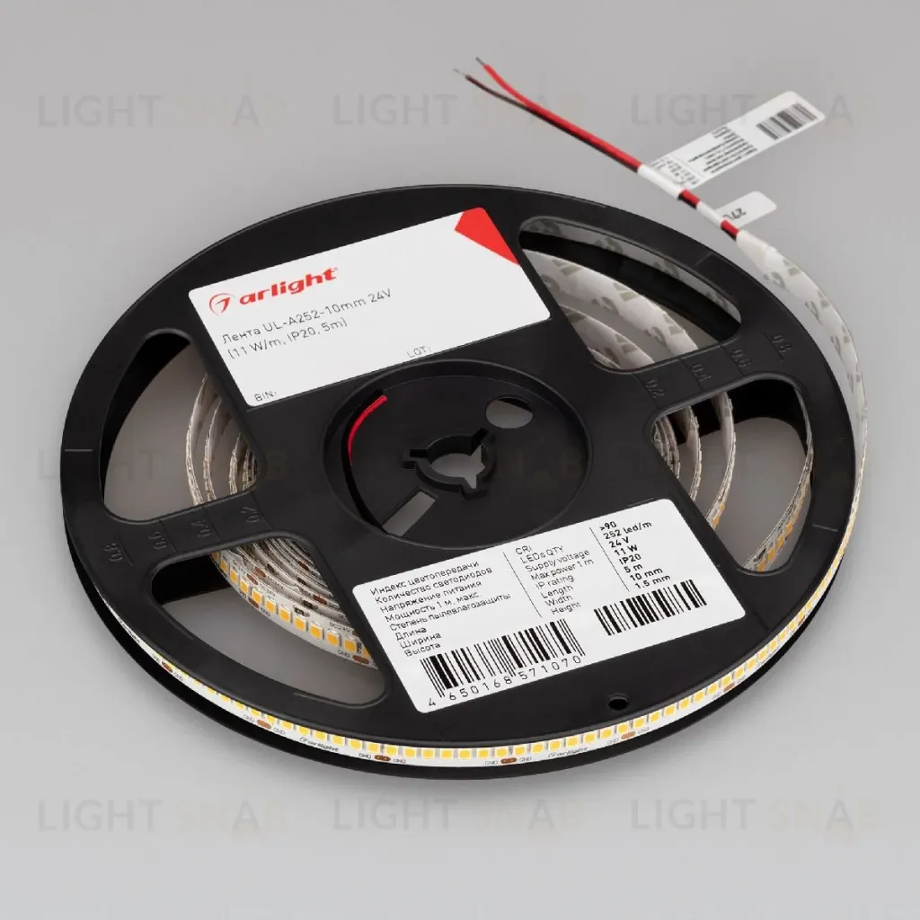 Светодиодная лента Arlight UL-A252-10mm 24V Day4000 (11 W/m, IP20, 5m) 042317 042317