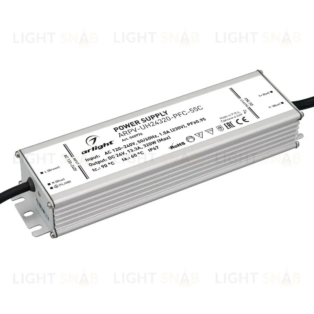 Блок питания Arlight ARPV-UH24320-PFC-55C (24V, 13.3A, 320W, IP67) 040976 040976