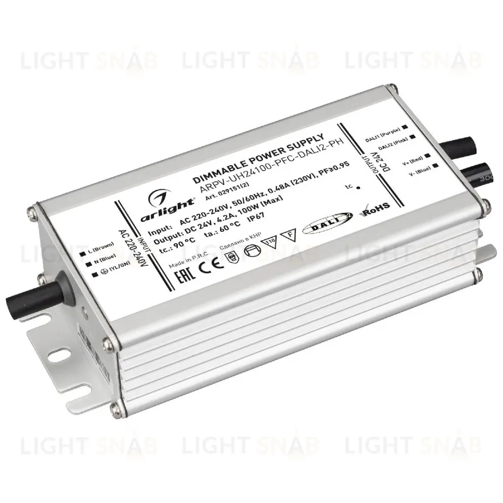 Блок питания Arlight ARPV-UH24100-PFC-DALI2-PH (24V, 4.2A, 100W, IP67) 029151(2) 029151(2)