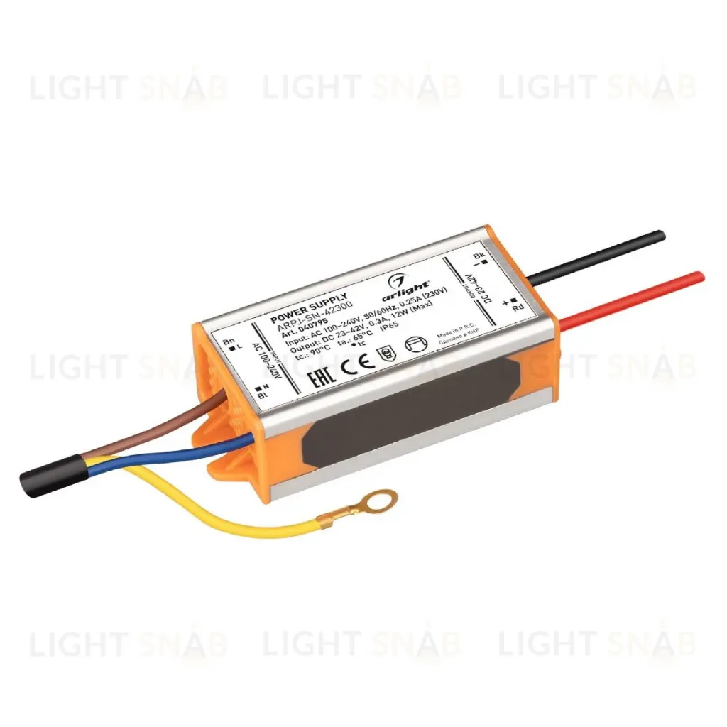 Блок питания Arlight ARPJ-SN-42300 (12W, 23-42V, 300mA, IP65) 040795 040795