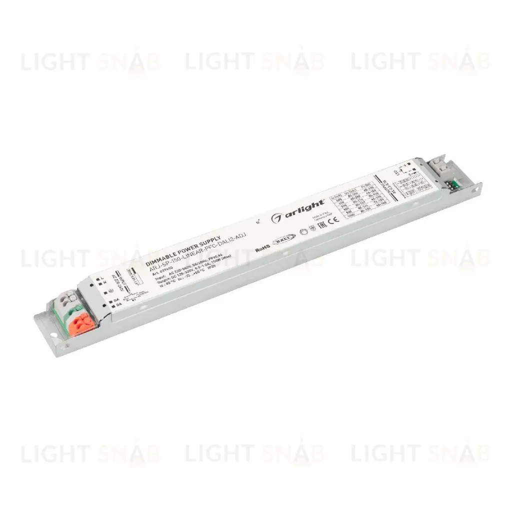 Блок питания Arlight ARJ-SP-150-LINEAR-PFC-DALI2-ADJ (150W, 120-330V, 0.5-1.0A, IP20) 039603 039603
