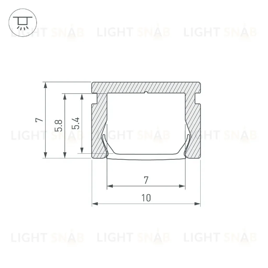 Алюминиевый профиль Arlight PIK-1007-3000 ANOD 045493 045493