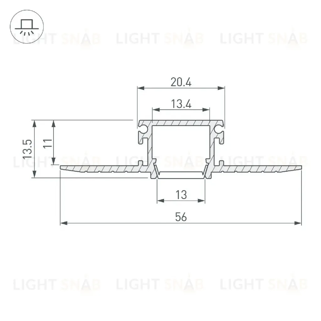 Алюминиевый профиль Arlight PDS-F-HIDE-3000 045497 045497