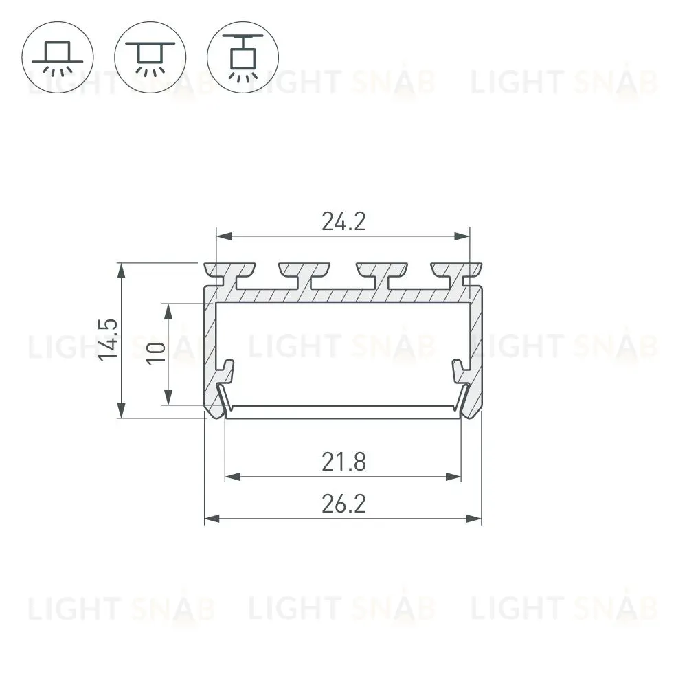 Алюминиевый профиль Arlight PLS-LOCK-H15-3000 ANOD 044843 044843