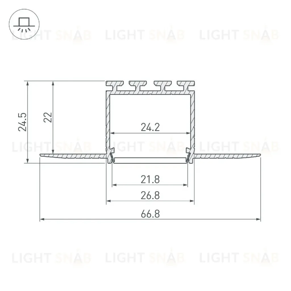 Алюминиевый профиль Arlight PLS-LOCK-H25-F-HIDE-3000 044851 044851