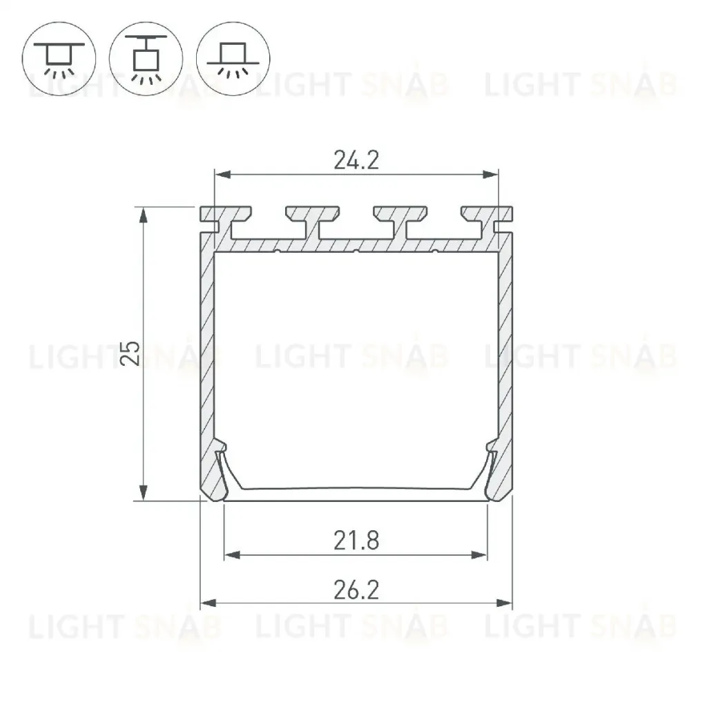 Алюминиевый профиль Arlight PLS-LOCK-H25-3000 ANOD 044846 044846
