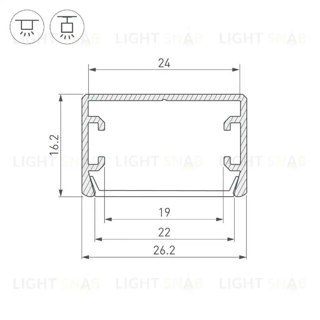 Алюминиевый профиль Arlight PLS-LOCK-H16-SMT-3000 ANOD 044805 044805
